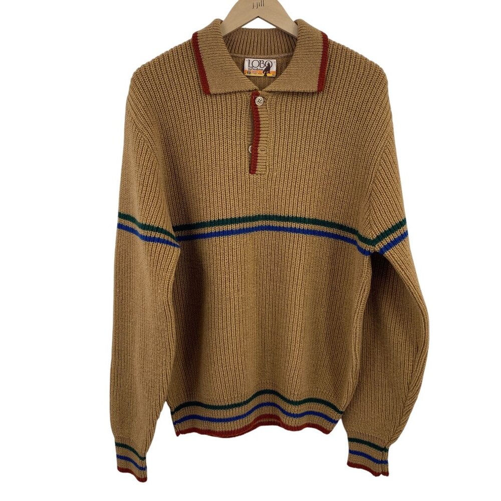 VTG Lobo by Pendleton unisex pull over sweater size large virgin wool coco brown